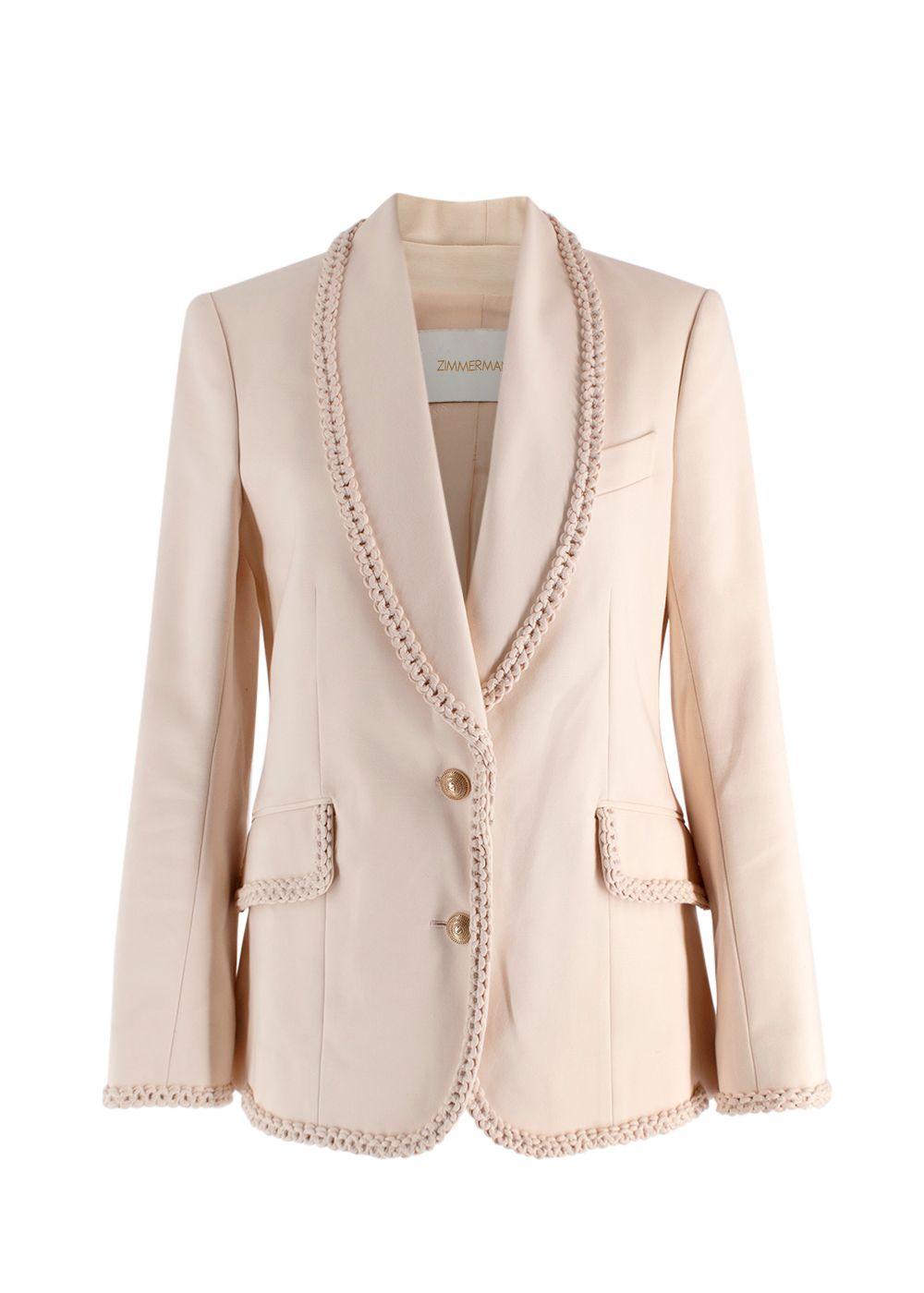 Zimmermann Beige Braided Trim Blazer
