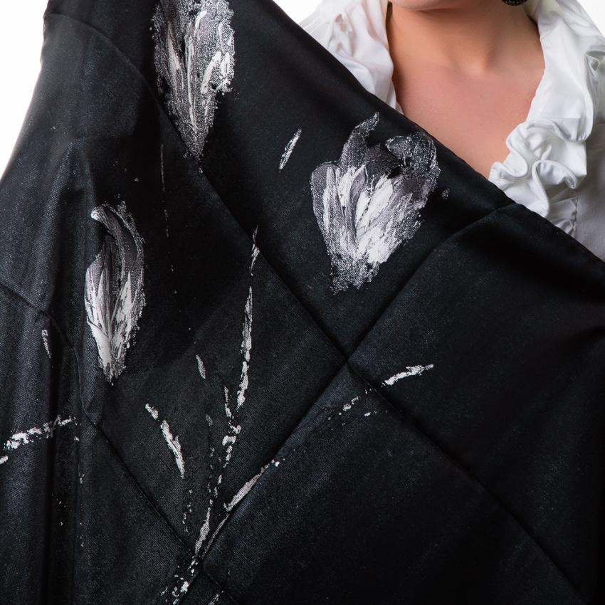 Rosemary Goodenough Black Springing Tulips V Scarf