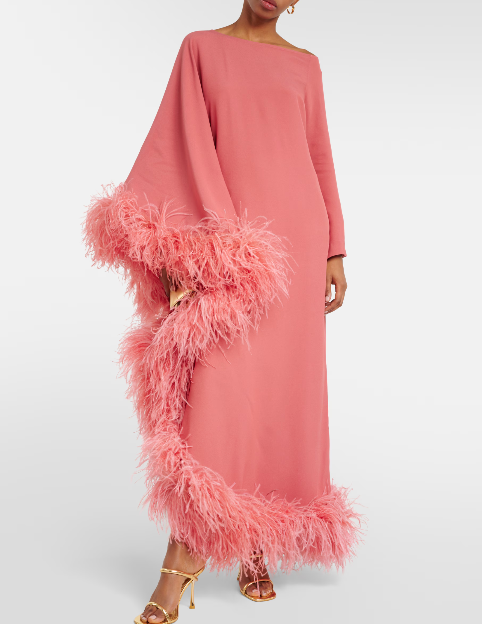 Taller Marmo Ubud Feather-Trim Dress