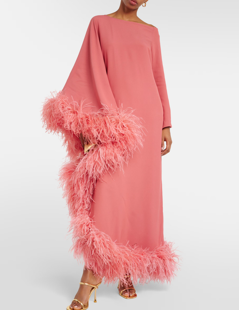 Taller Marmo Ubud Feather-Trim Dress