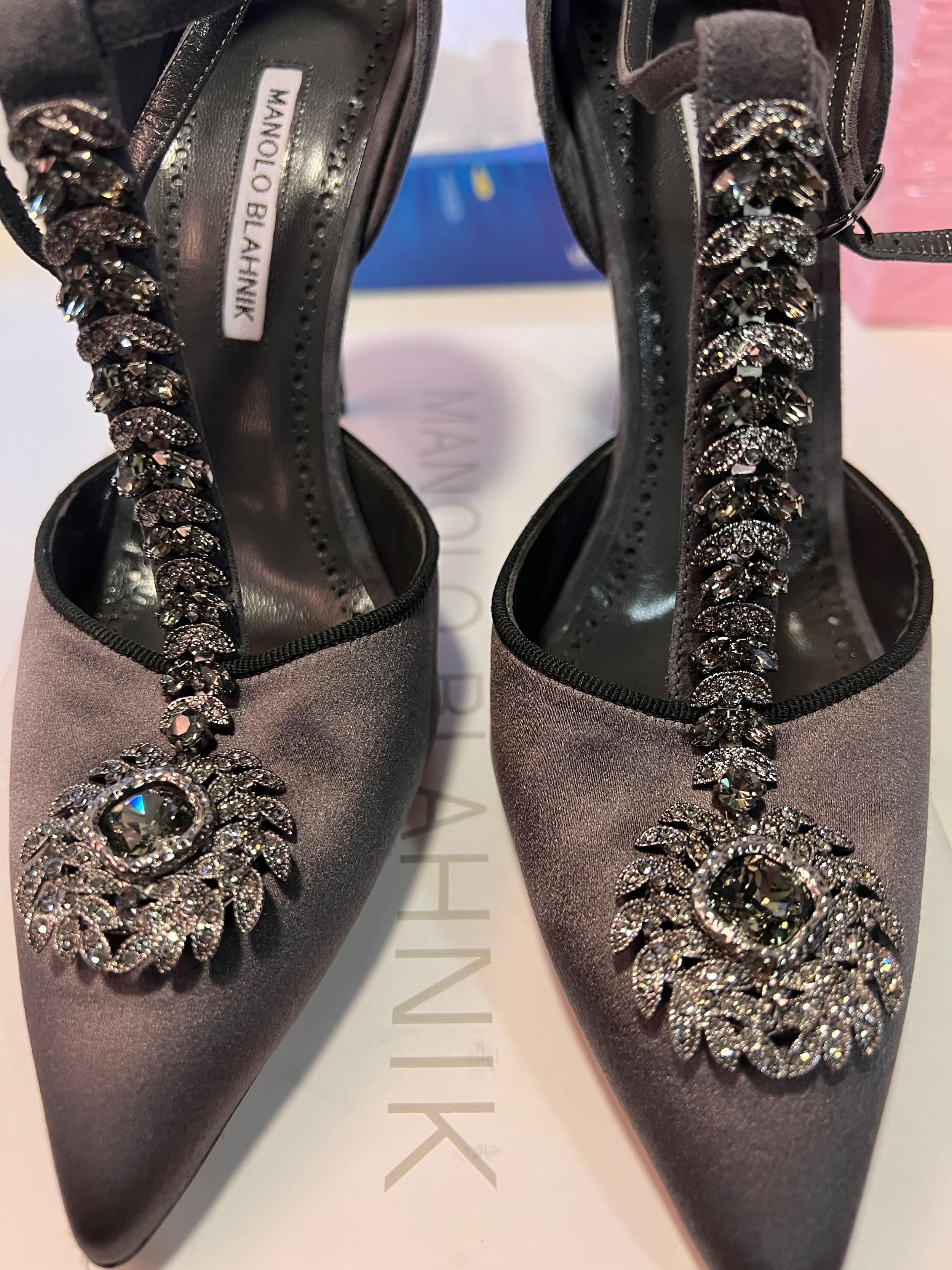 Dove Grey Eridania Crystal Sandals