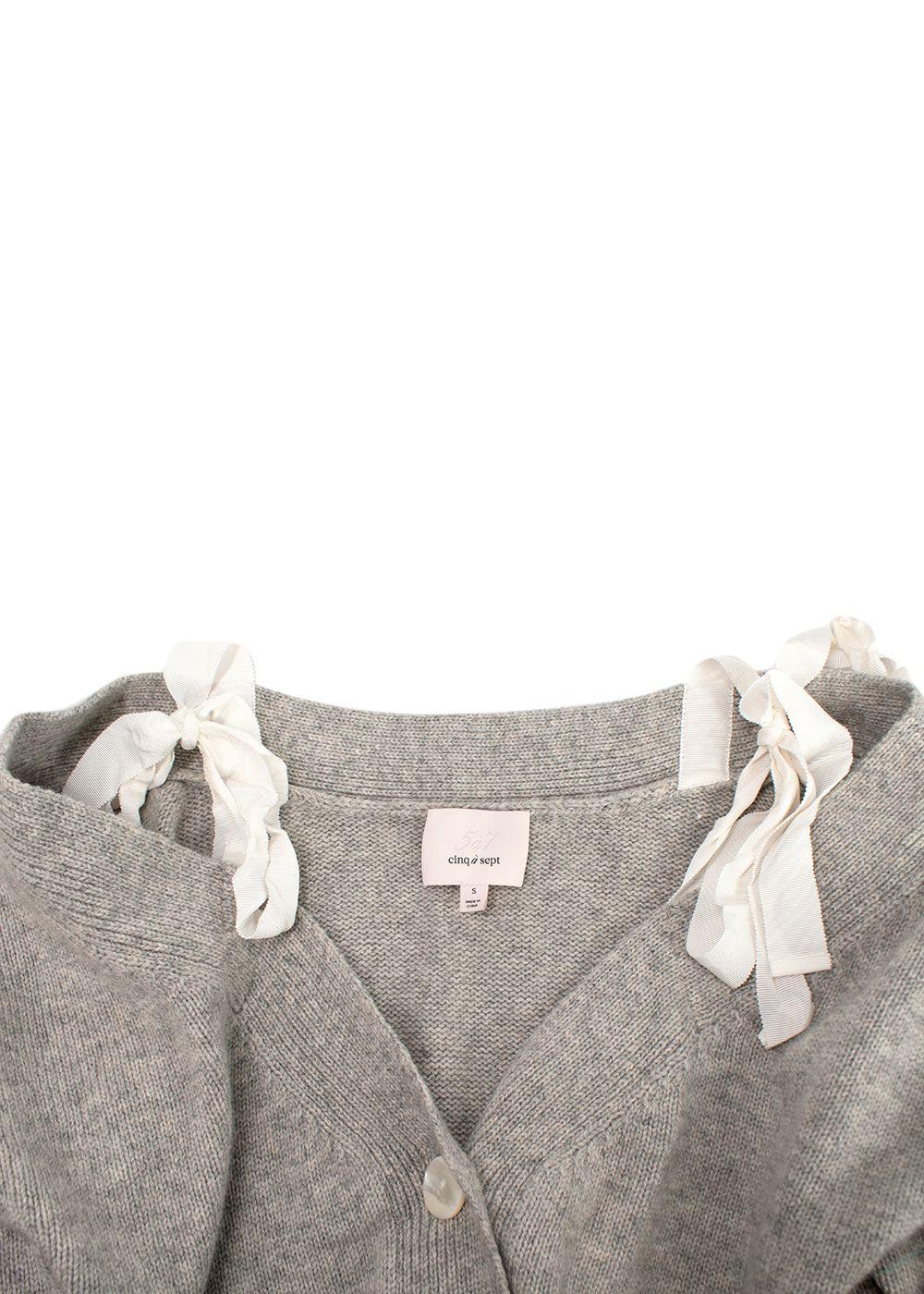 Cinq A Sept Colby Grey Ribbon Cardigan