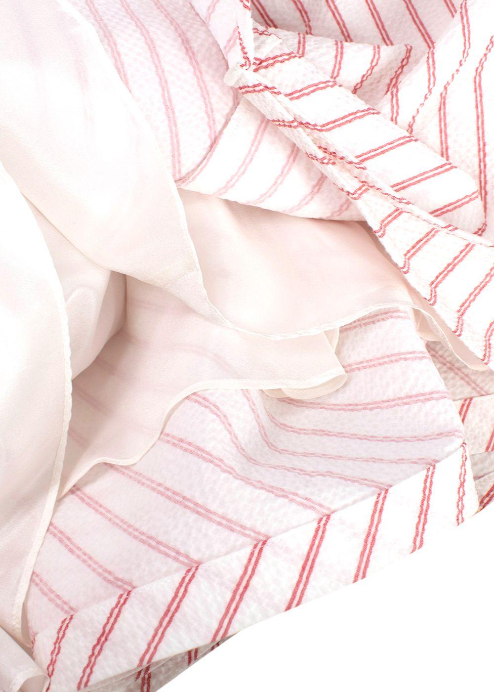 Rosie Assoulin White and Red Striped Dress