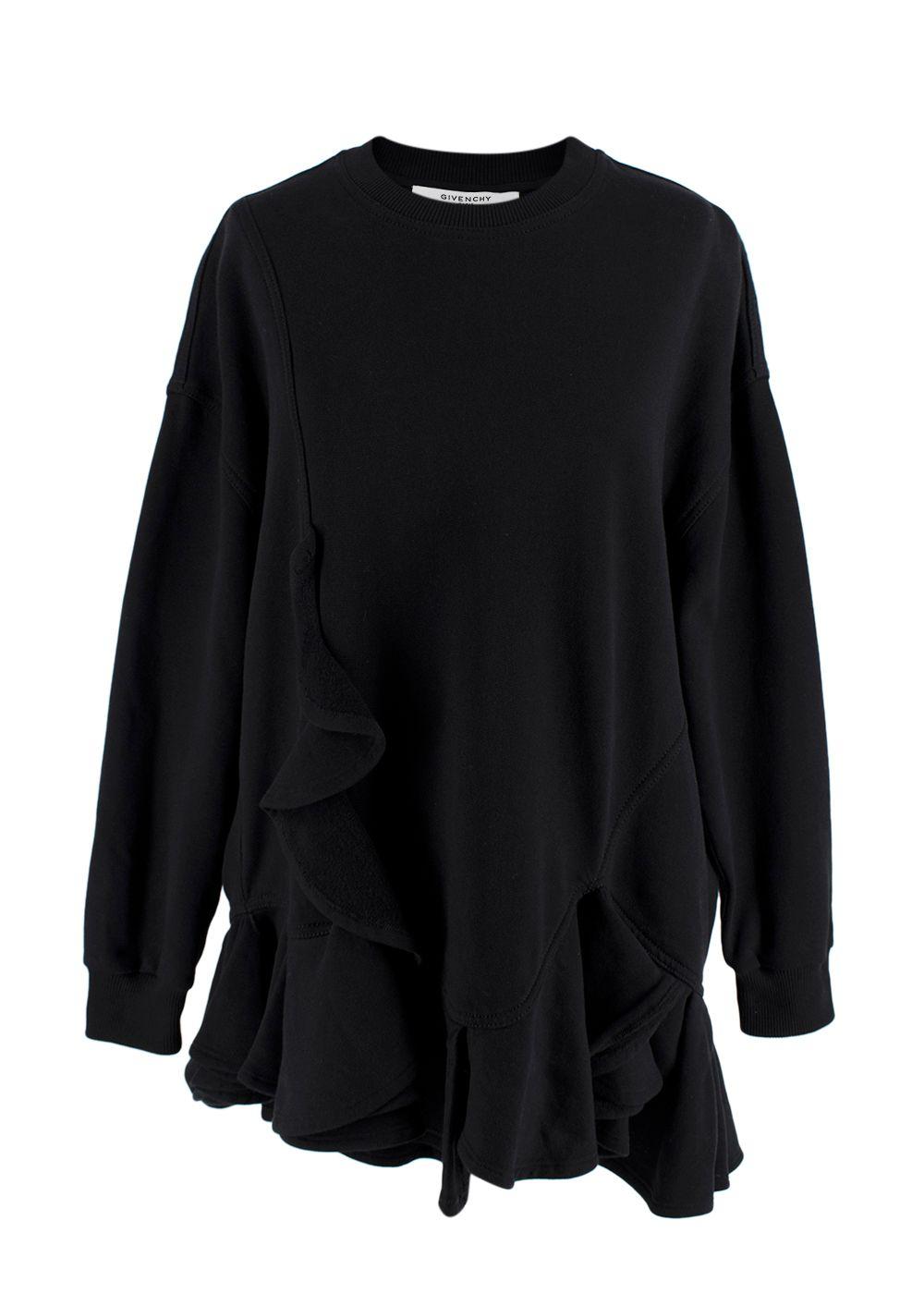 Givenchy Black Ruffled Crewneck Sweatshirt