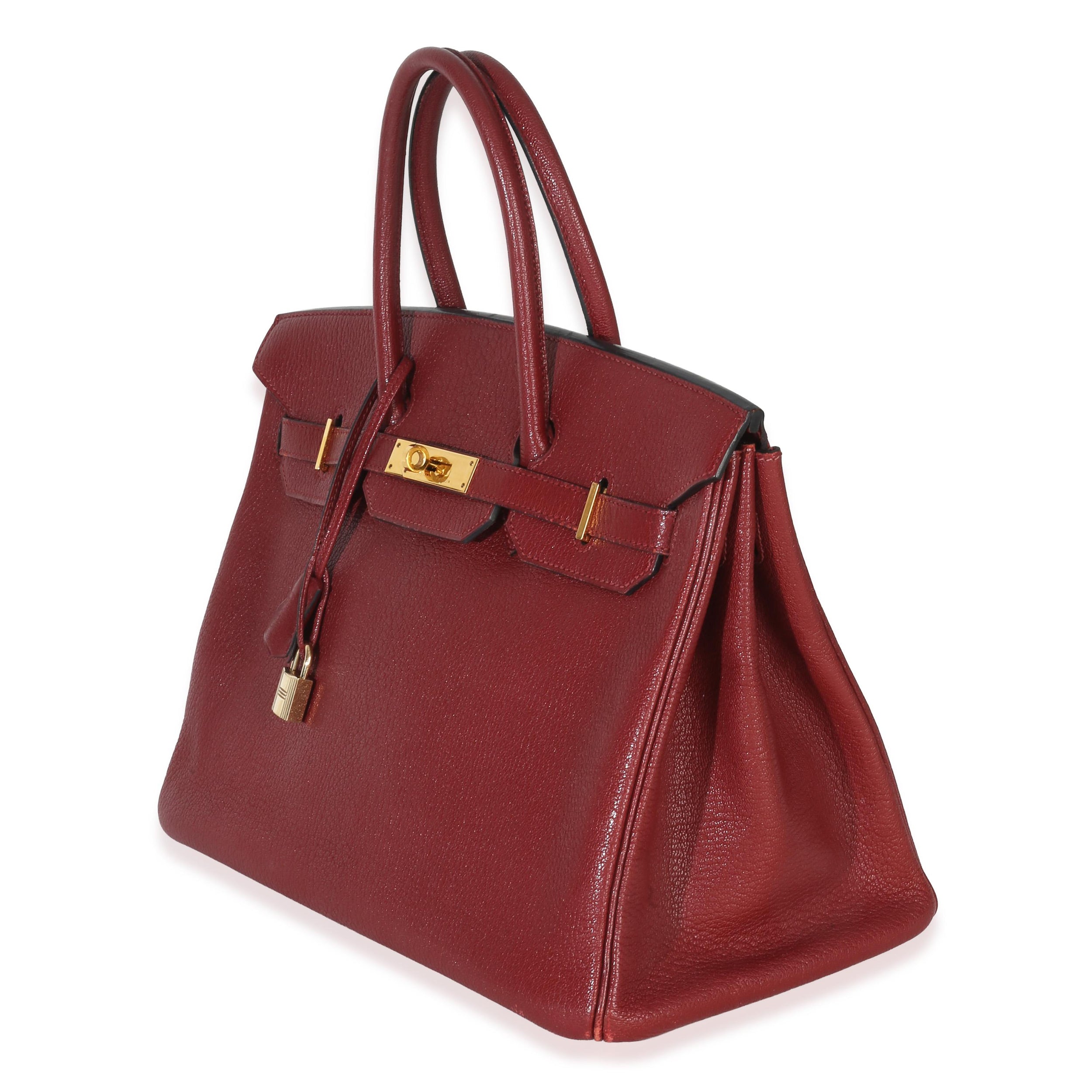 Hermès  Chevre de Coromandel Birkin 35 PHW Rouge Grenat
