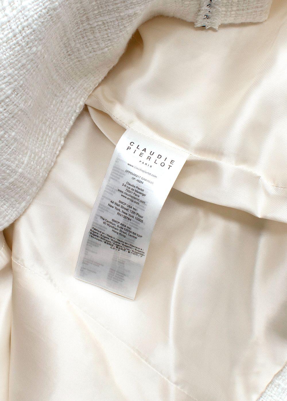 Claudie Pierlot Off White Tweed Longline Jacket