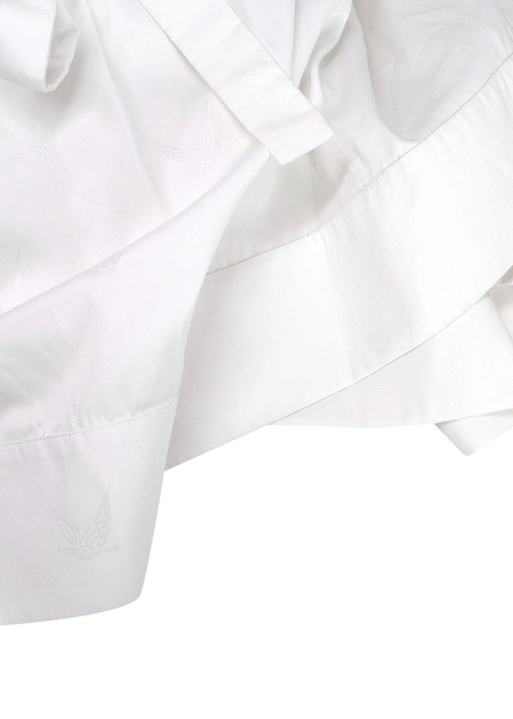 Alexander McQueen White Strapless Peplum Top