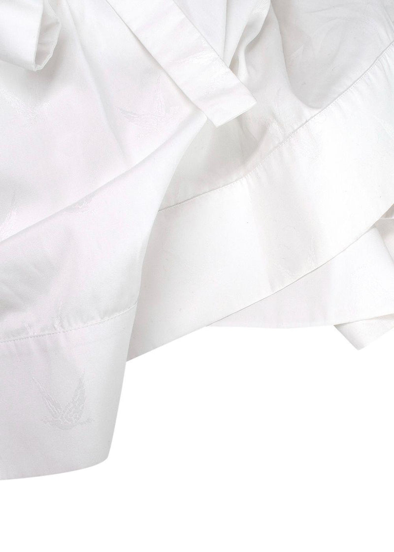 Alexander McQueen White Strapless Peplum Top