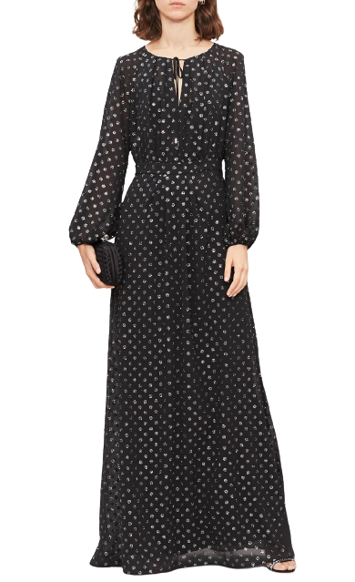 MaxMara Lidia Glitter-dotted Crepe Dress