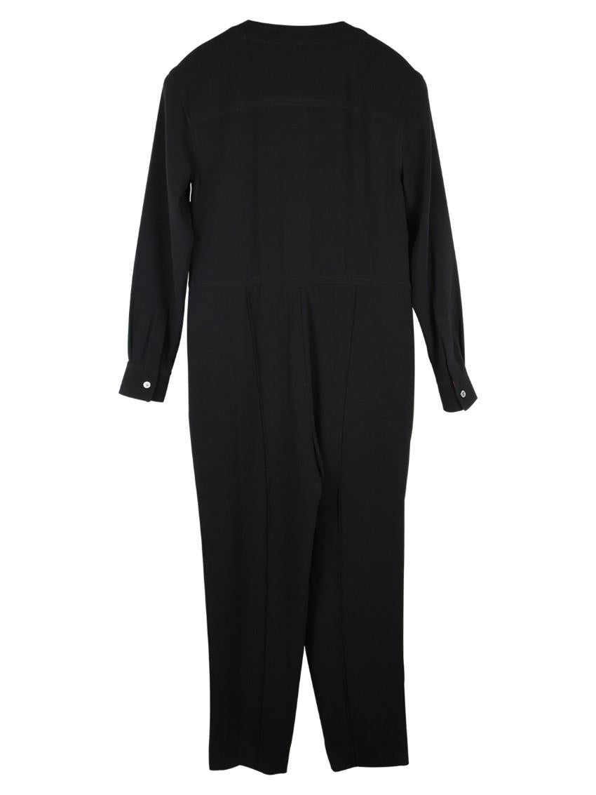 DVF Sybil Drawstring Waist Black Jumpsuit