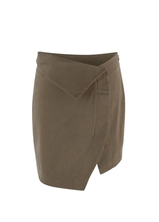 The Attico Khaki Asymmetric Mini Skirt