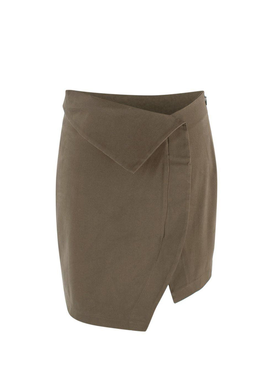 The Attico Khaki Asymmetric Mini Skirt