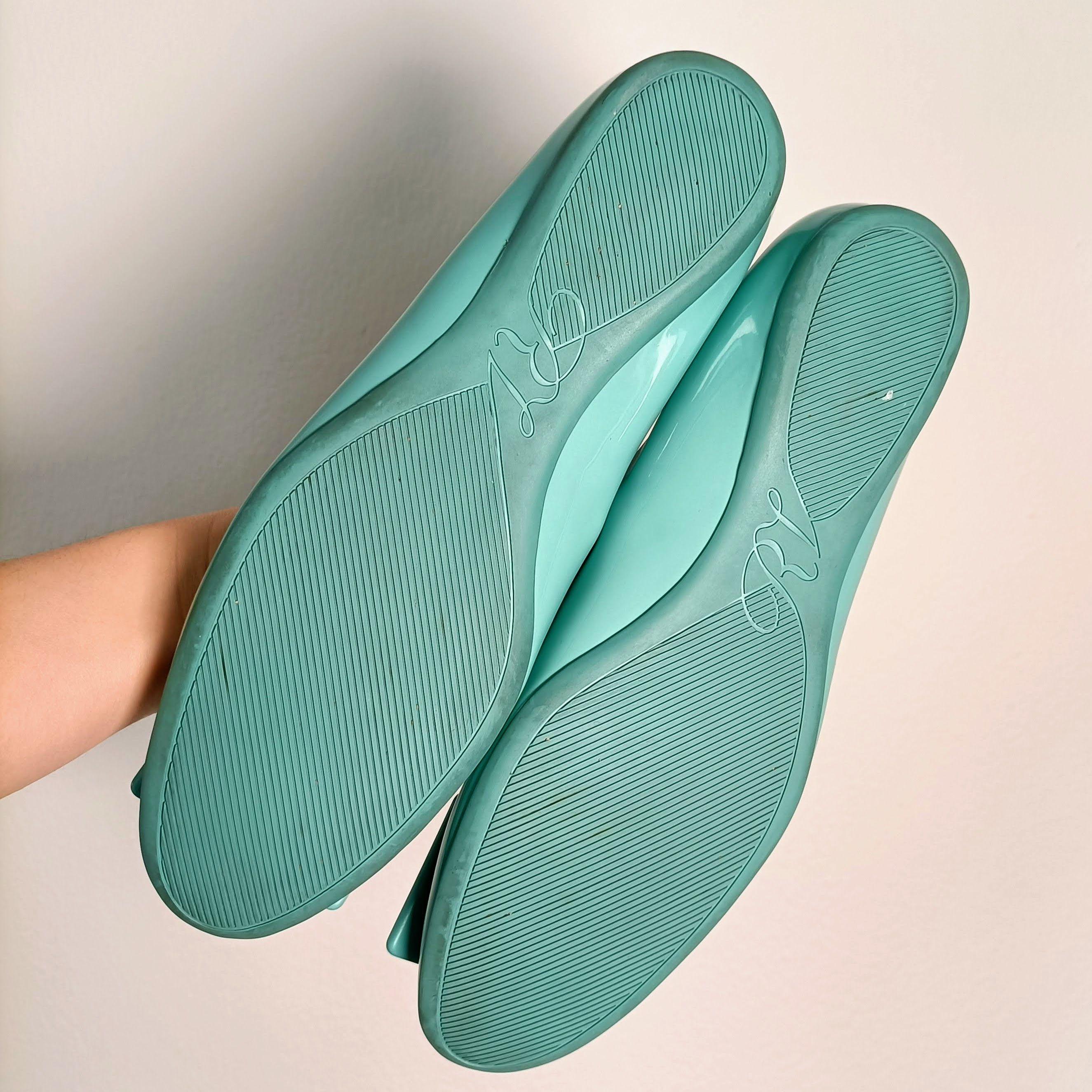 Turquoise Patent Ballerinas