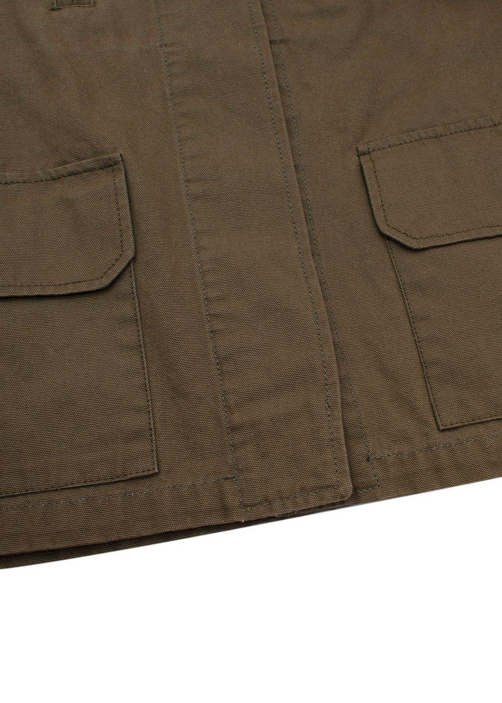 Balmain Khaki Embellished Cotton Military Jacket