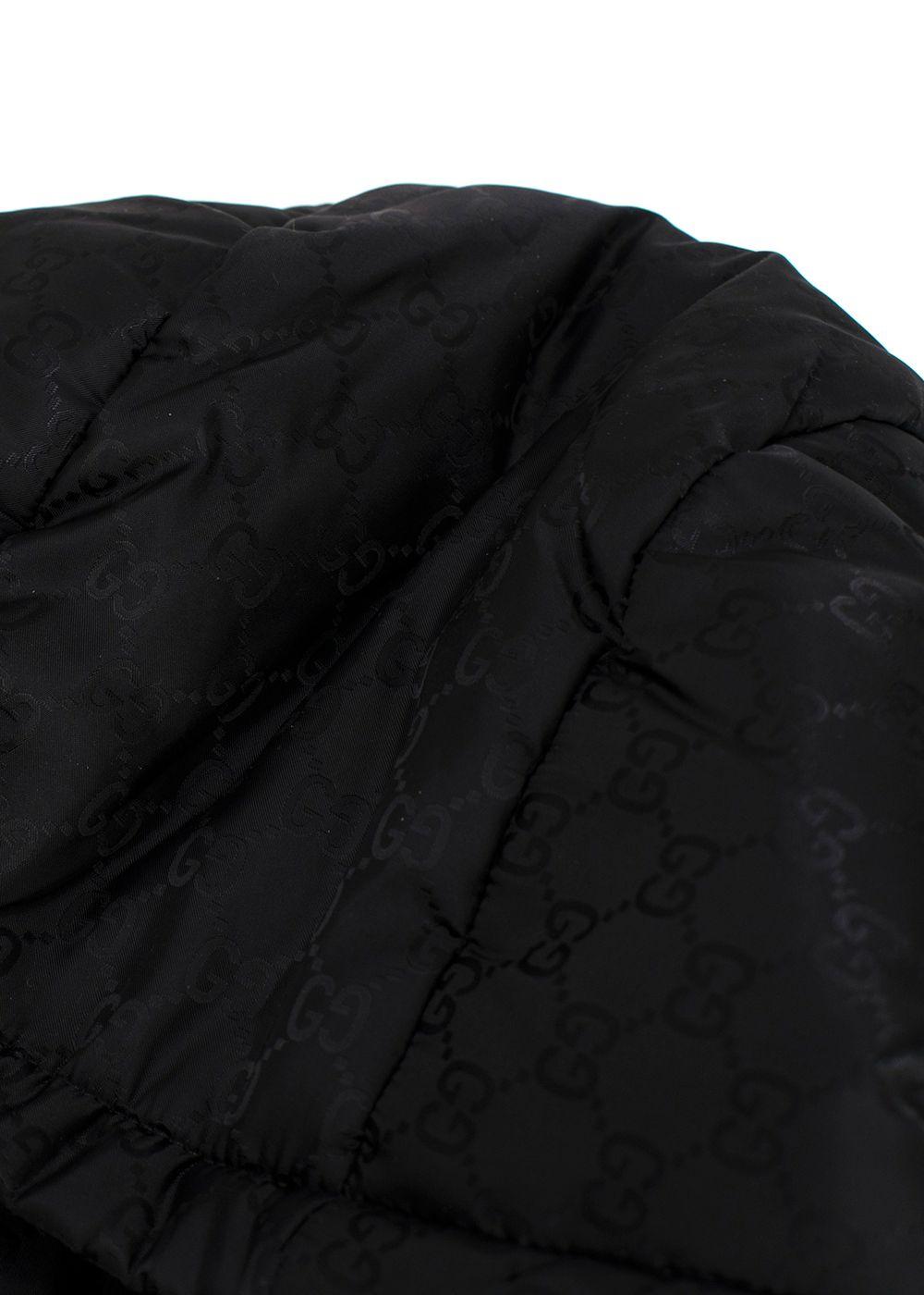 Gucci Kids 12Y Black Monogram Logo Puffer Jacket