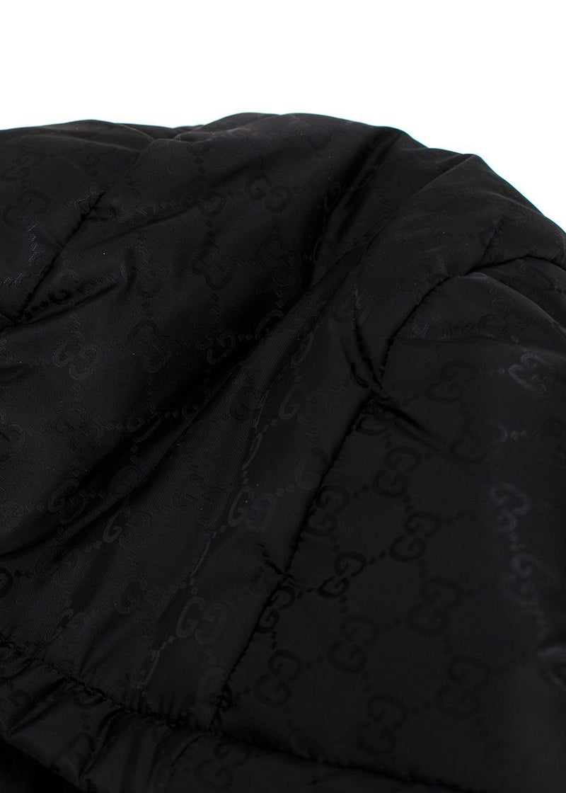 Gucci Kids 12Y Black Monogram Logo Puffer Jacket