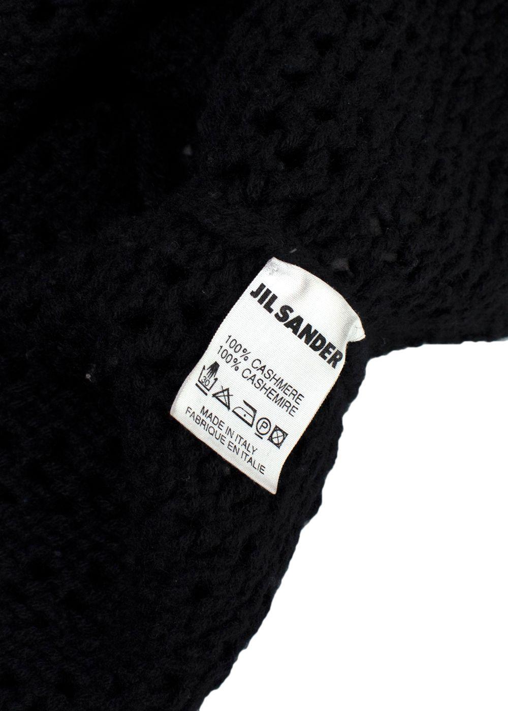 Jil Sander Black Cashmere Open Knit Longline Jumper