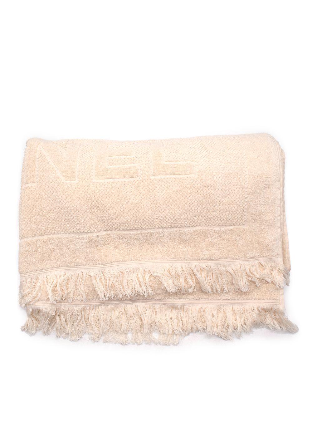 Chanel Beige Cotton Beach Towel