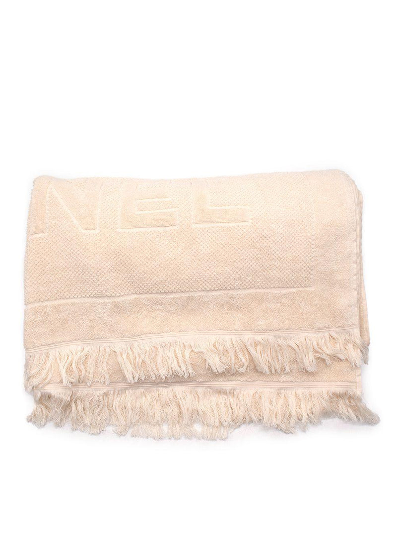 Chanel Beige Cotton Beach Towel