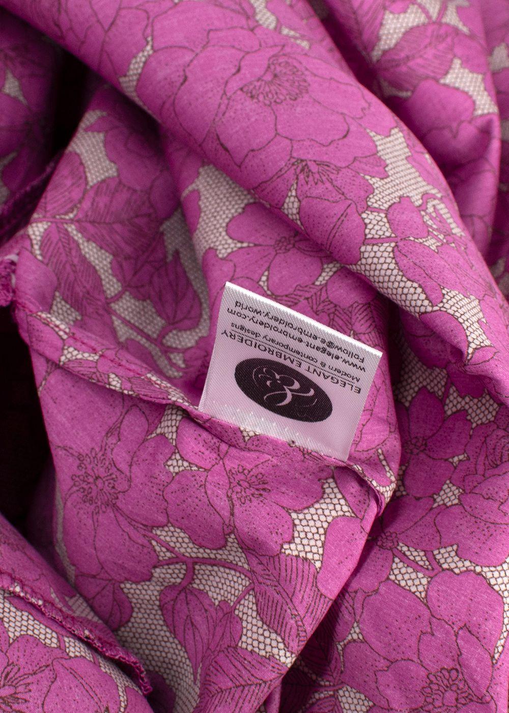 Elegant Embroidery Purple Belted Embroidered Kaftan