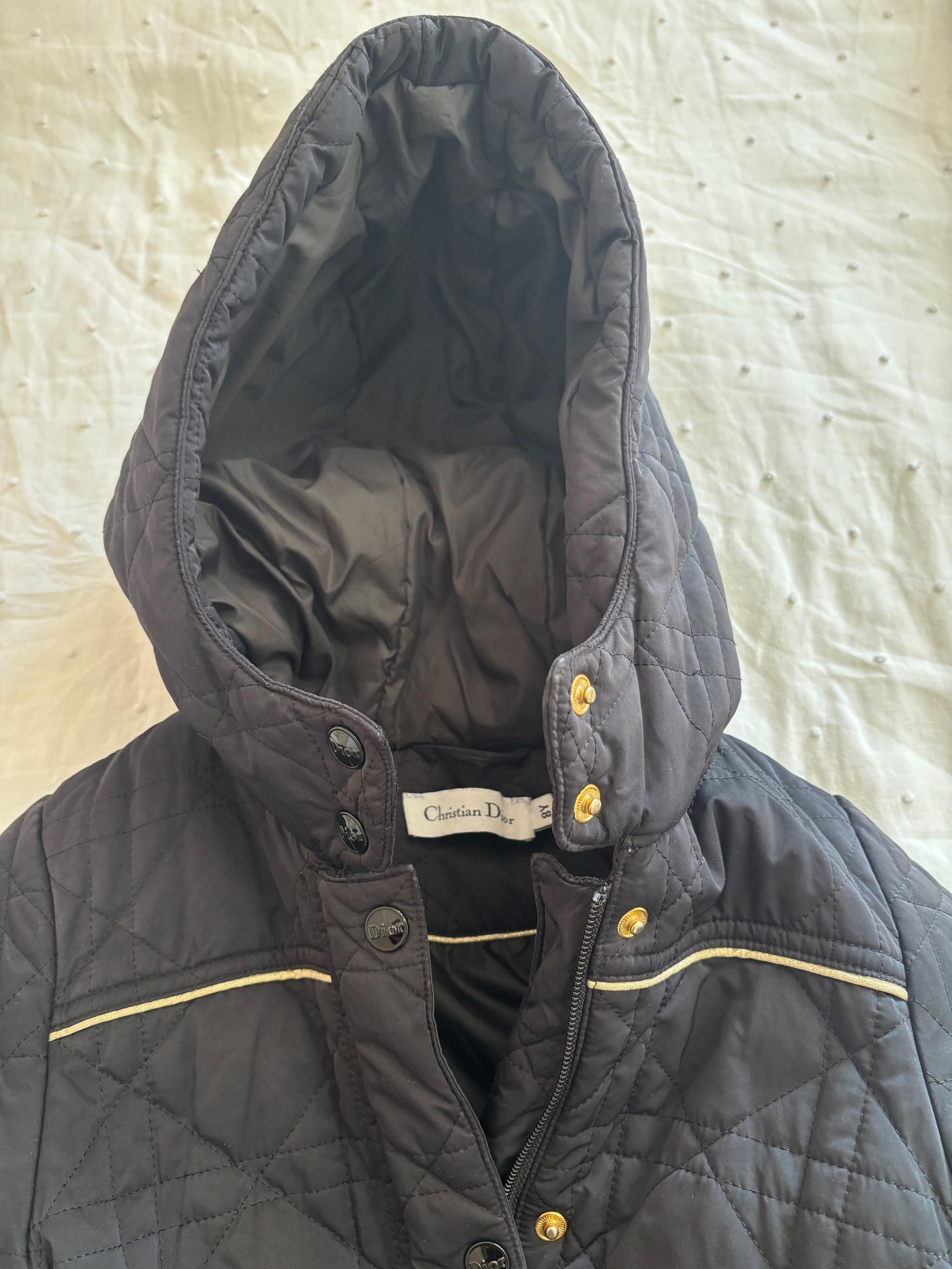 Dior Black  Signature Quilted Kid's Coat  Age 8