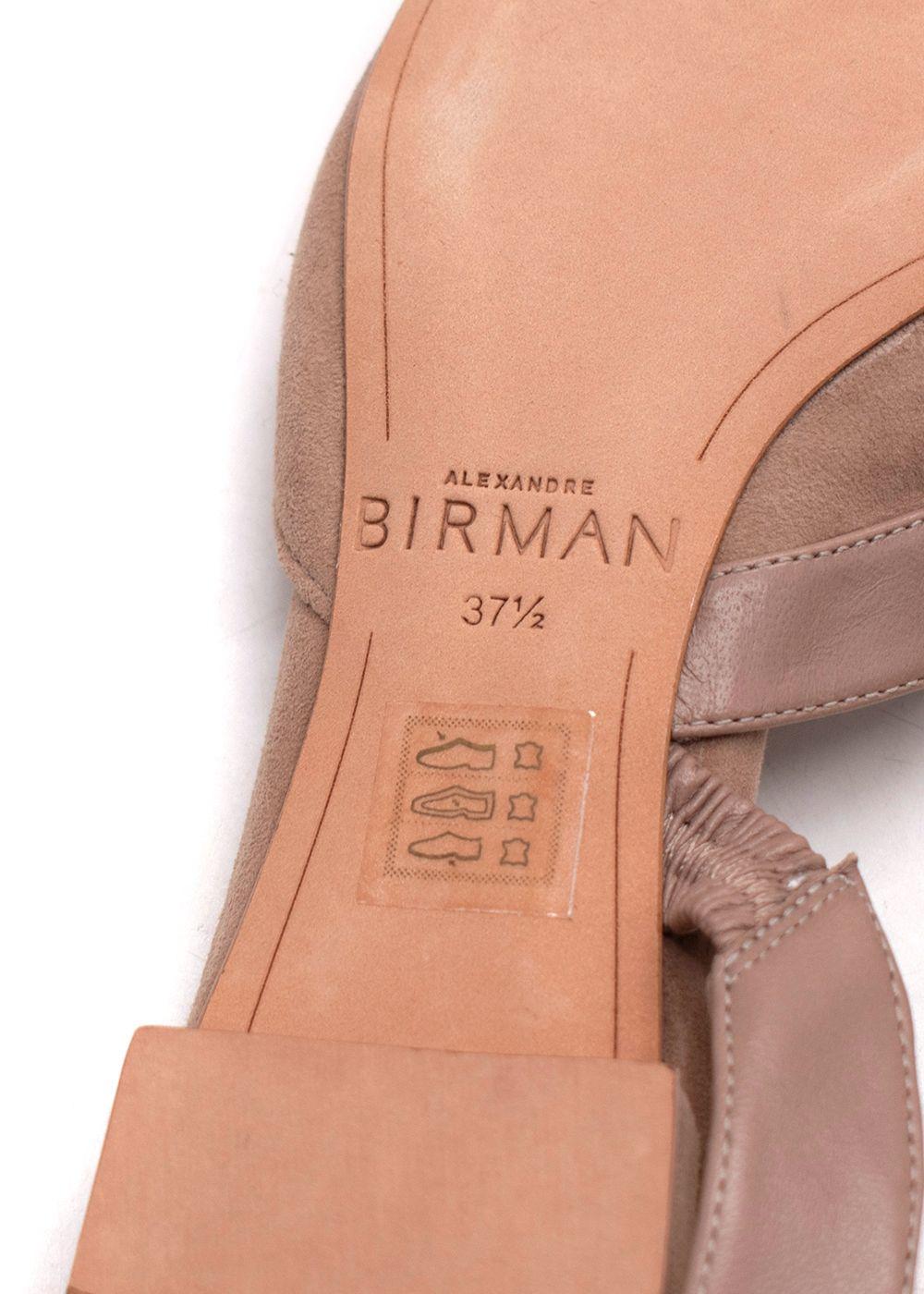 Alexandre Birman Taupe Suede Slingback Flats
