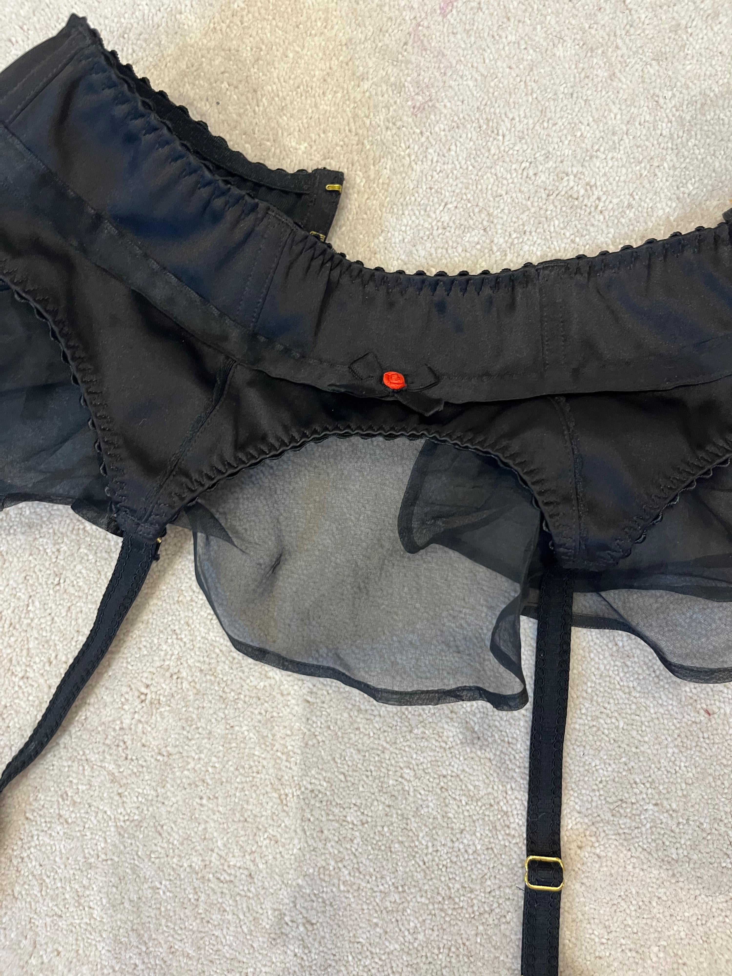 Agent Provocateur Black Silk Suspender Belt