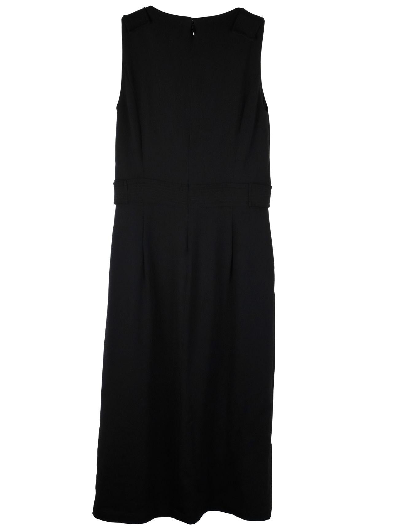 Black crepe buckled dress