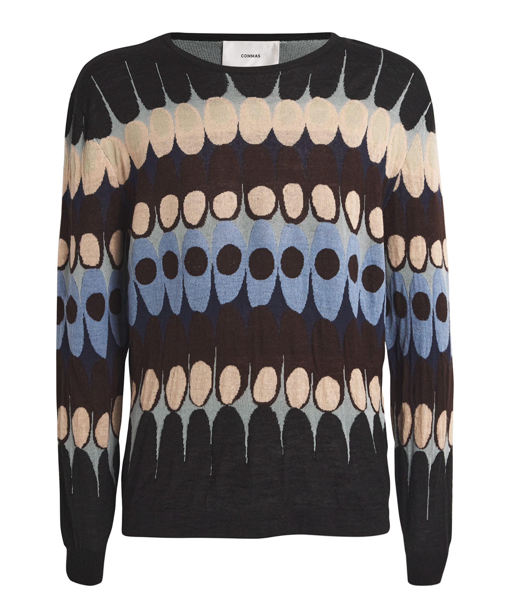 Commas Jacquard Crew-Neck Jumper