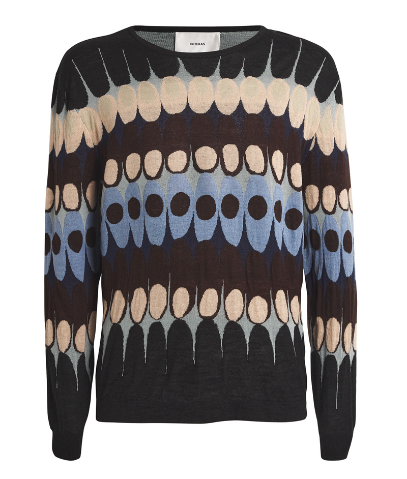 Commas Jacquard Crew-Neck Jumper