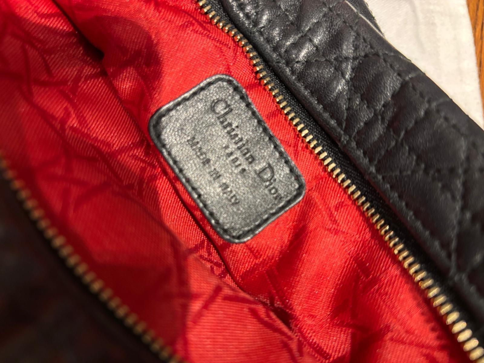 Dior Black Cannage  Leather Pouch