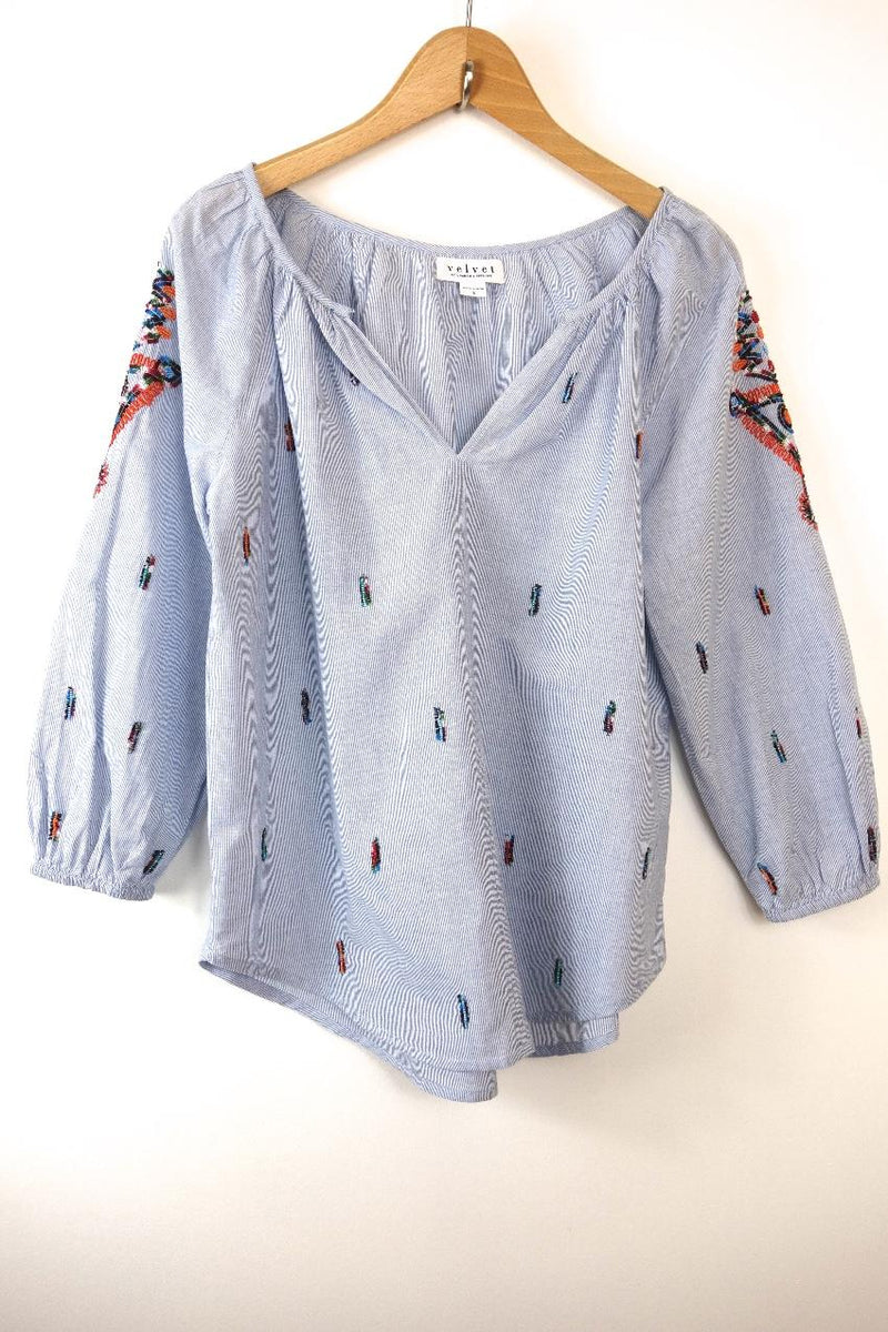 Velvet by Graham & Spencer Shailene Embroidered Blouse