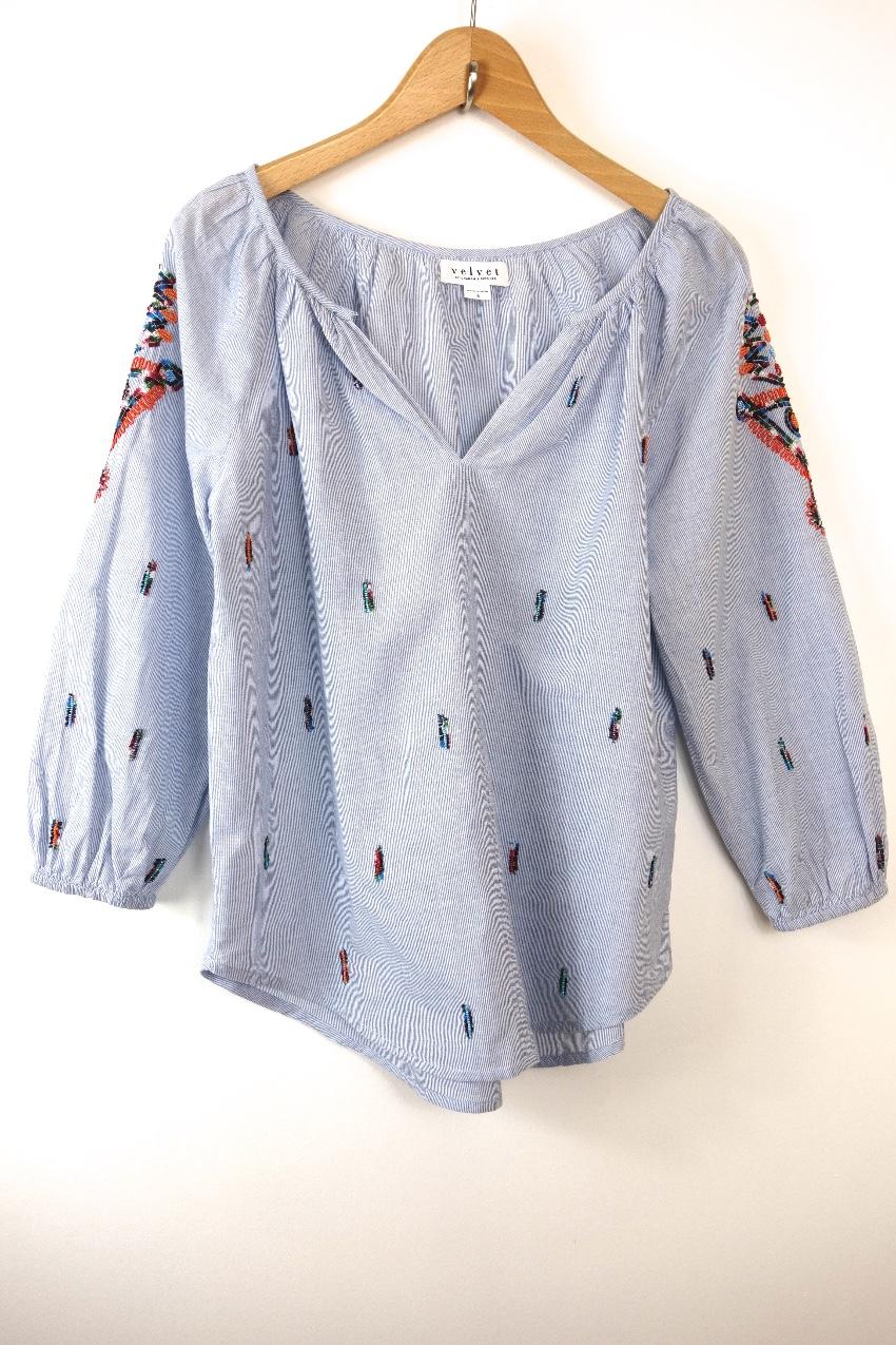 Velvet by Graham & Spencer Shailene Embroidered Blouse