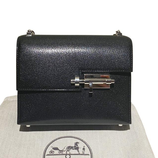 Hermes Noir Chamkila Leather Verrou Chaine Mini Bag PHW