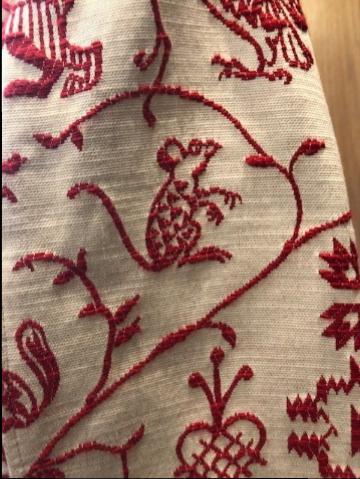 Kenzo Cream & Red Embroidered Coat