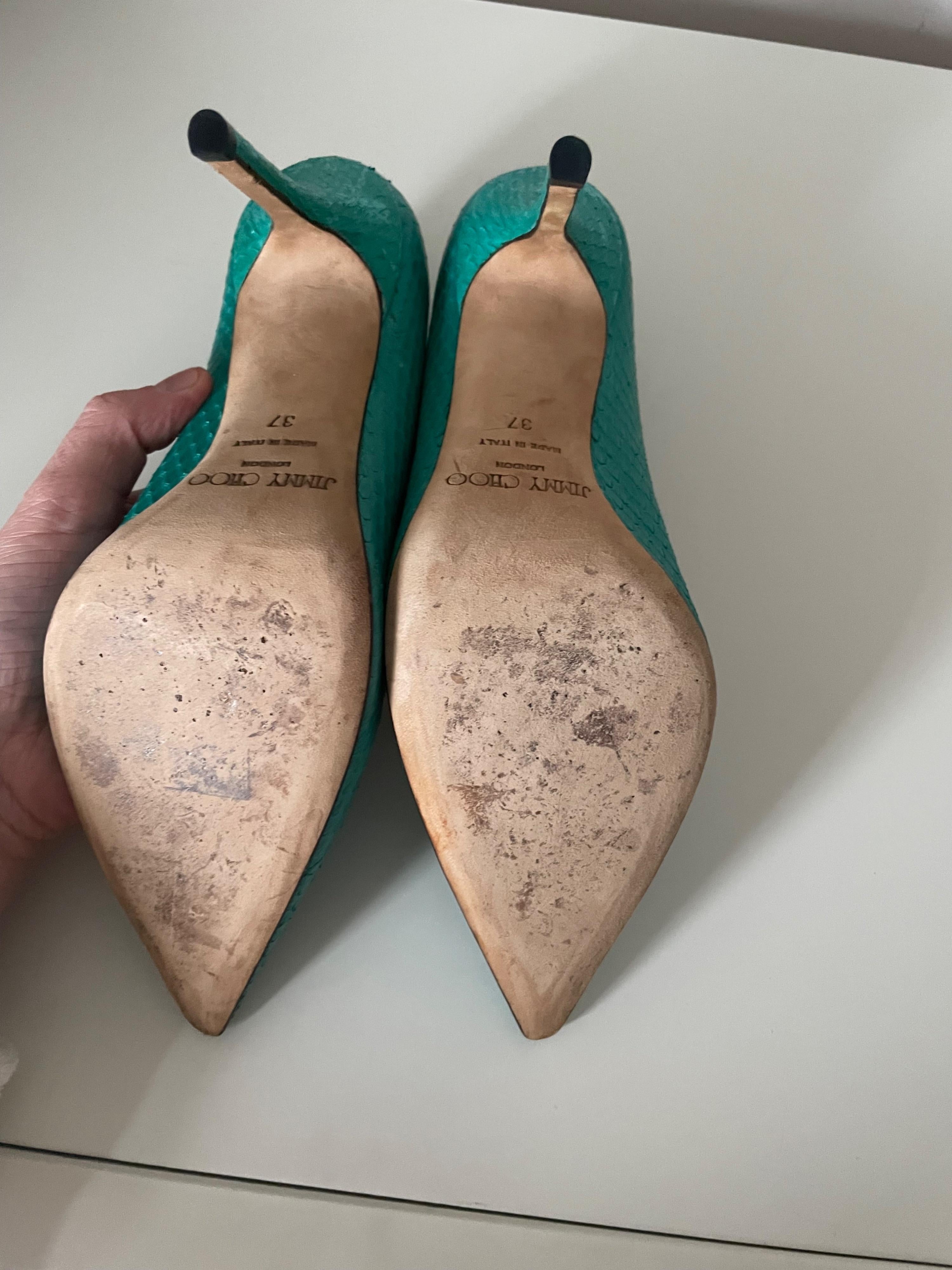 Jimmy Choo Anouk Jade Python Heels