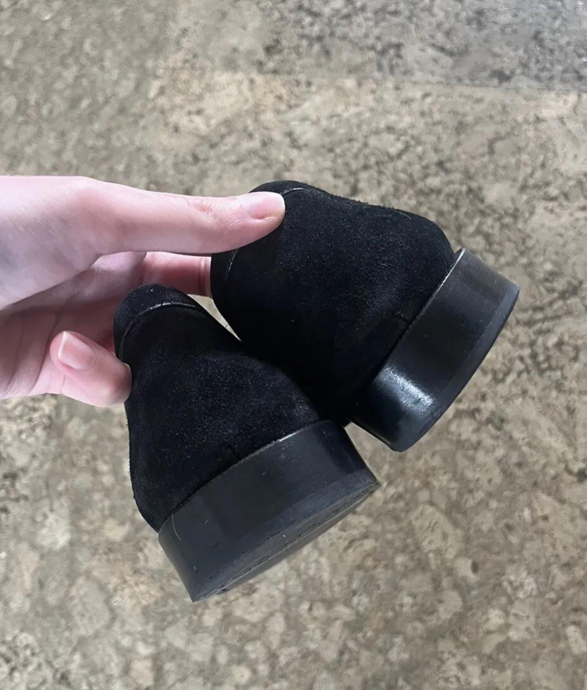 Le Loafer Black Suede Penny Loafers