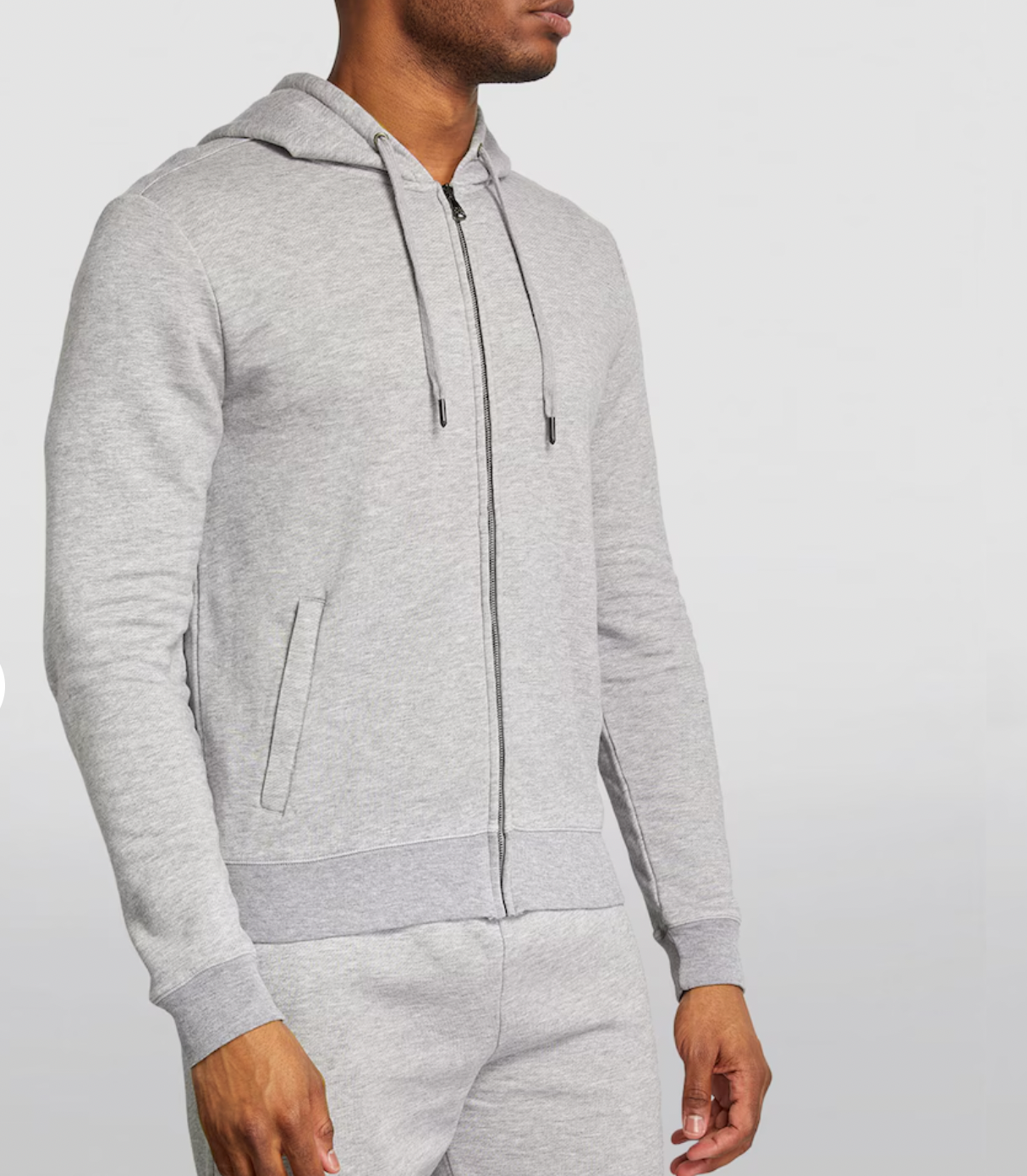 Derek Rose Grey Quinn Zip-Up Hoodie