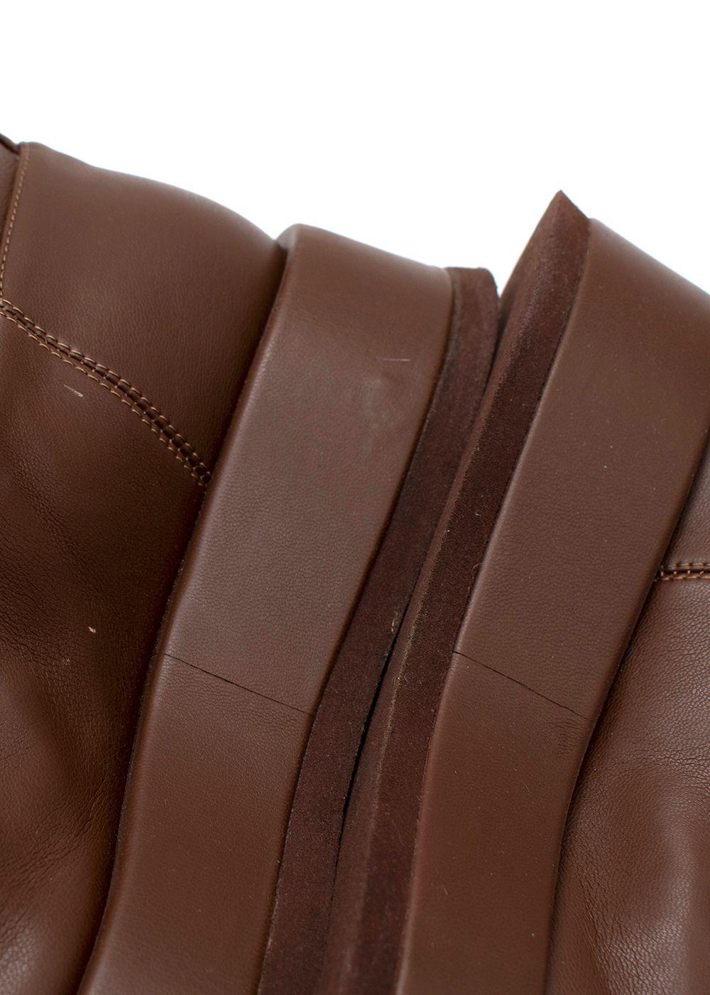 Gia Borghini Chocolate Brown Rosie Leather Boots