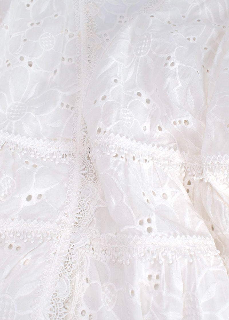 Waimari White Embroidered Mini Dress