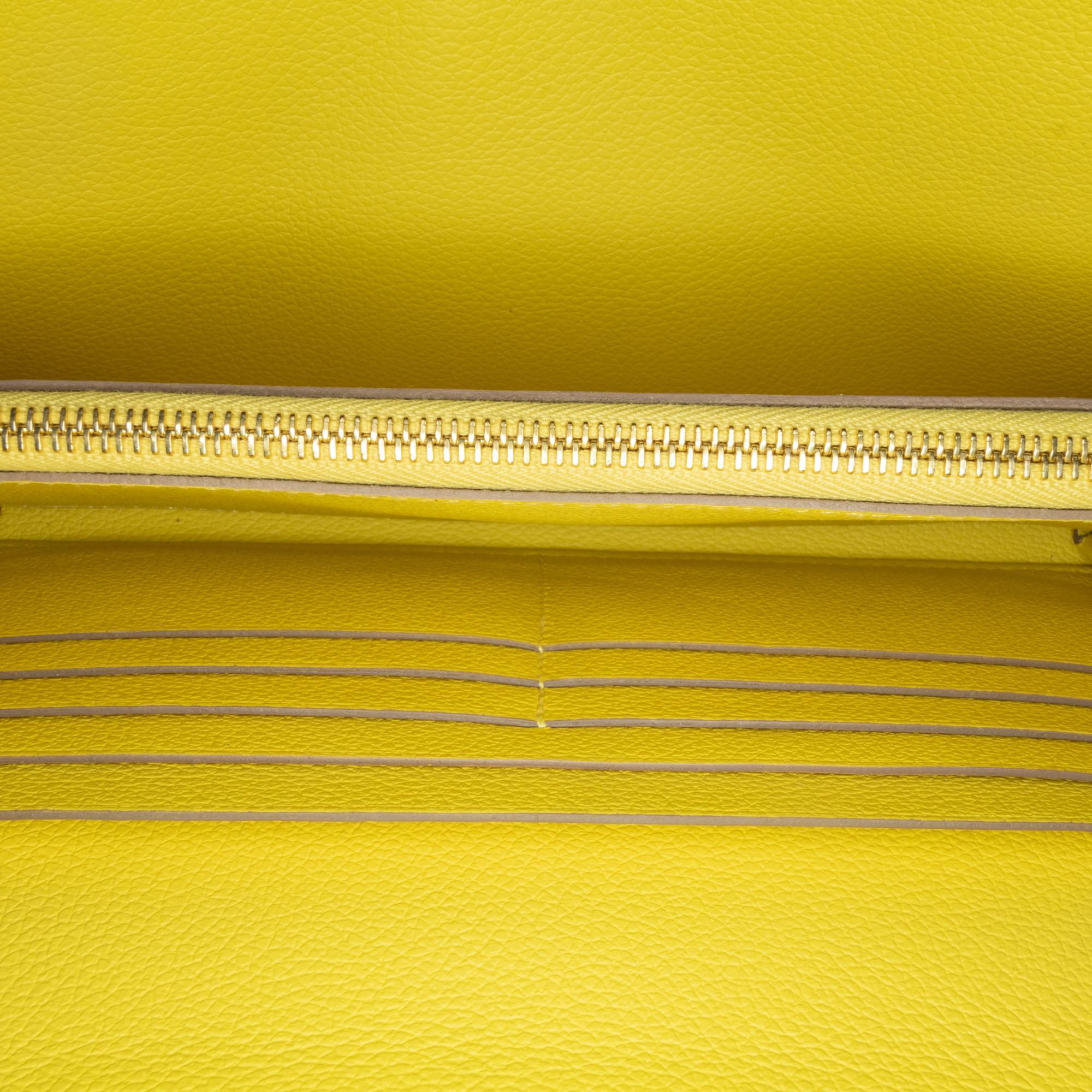 Hermes Lime Evercolor Constance Wallet To Go