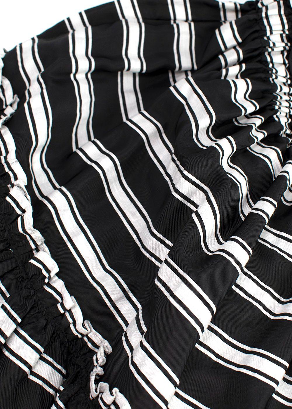 Lisa Marie Fernandez Black and White Striped Tiered Midi Skirt