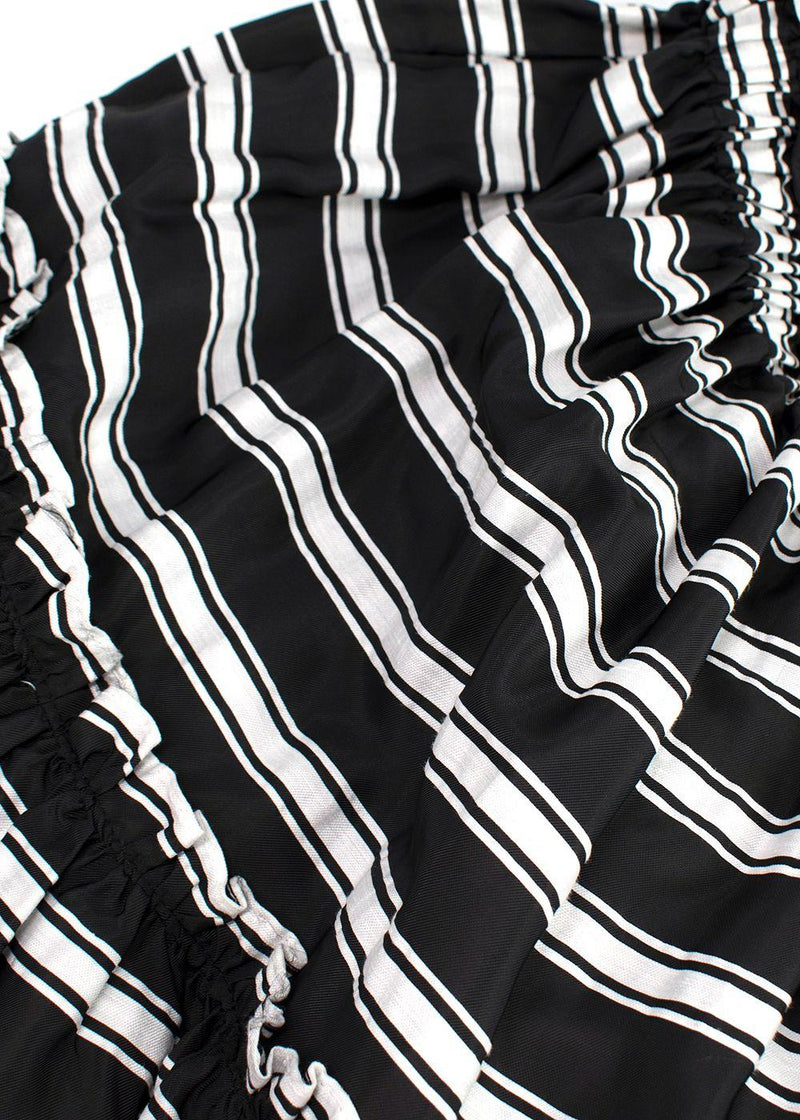 Lisa Marie Fernandez Black and White Striped Tiered Midi Skirt