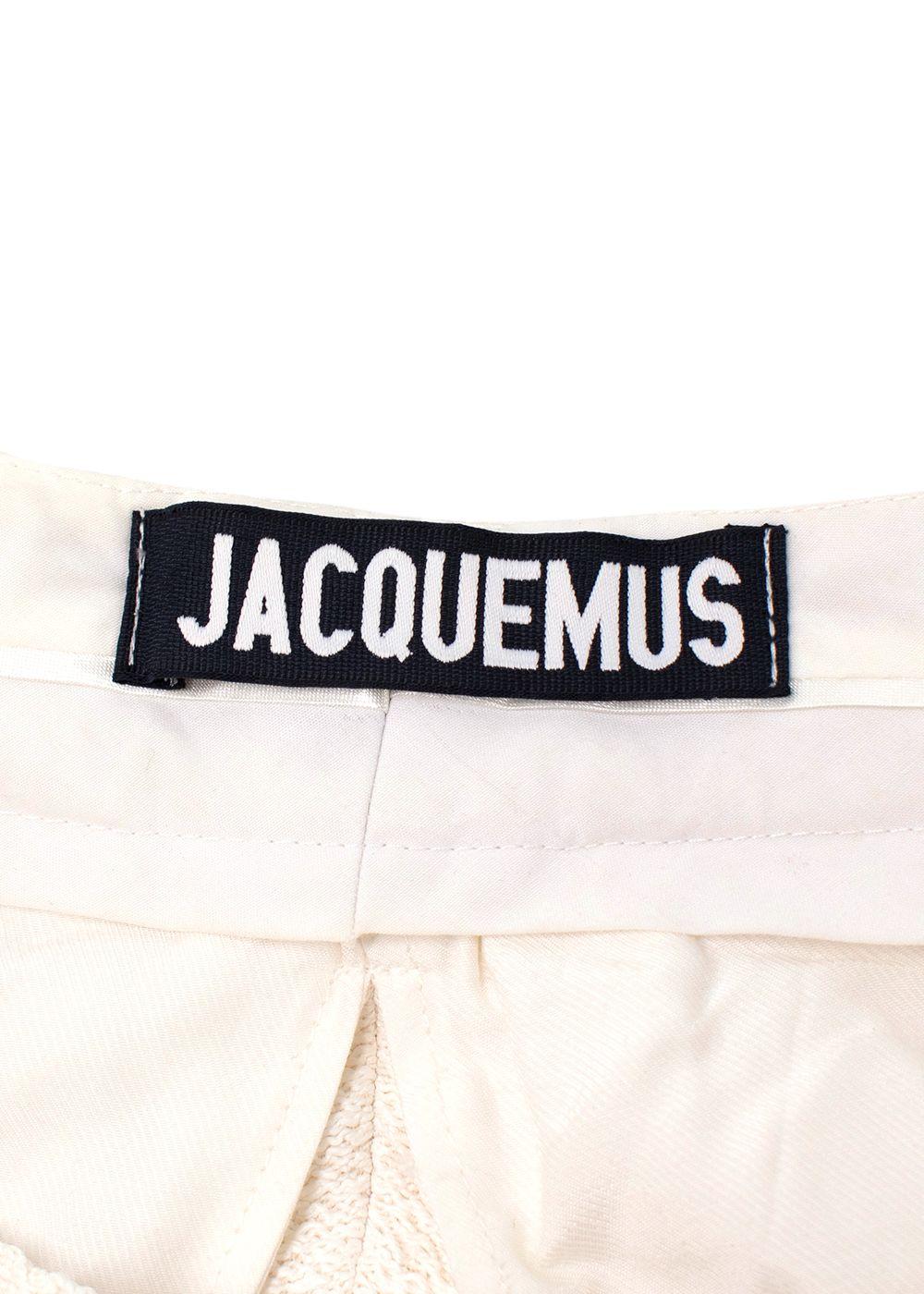 Jacquemus Ivory Boucle Cargo Trousers