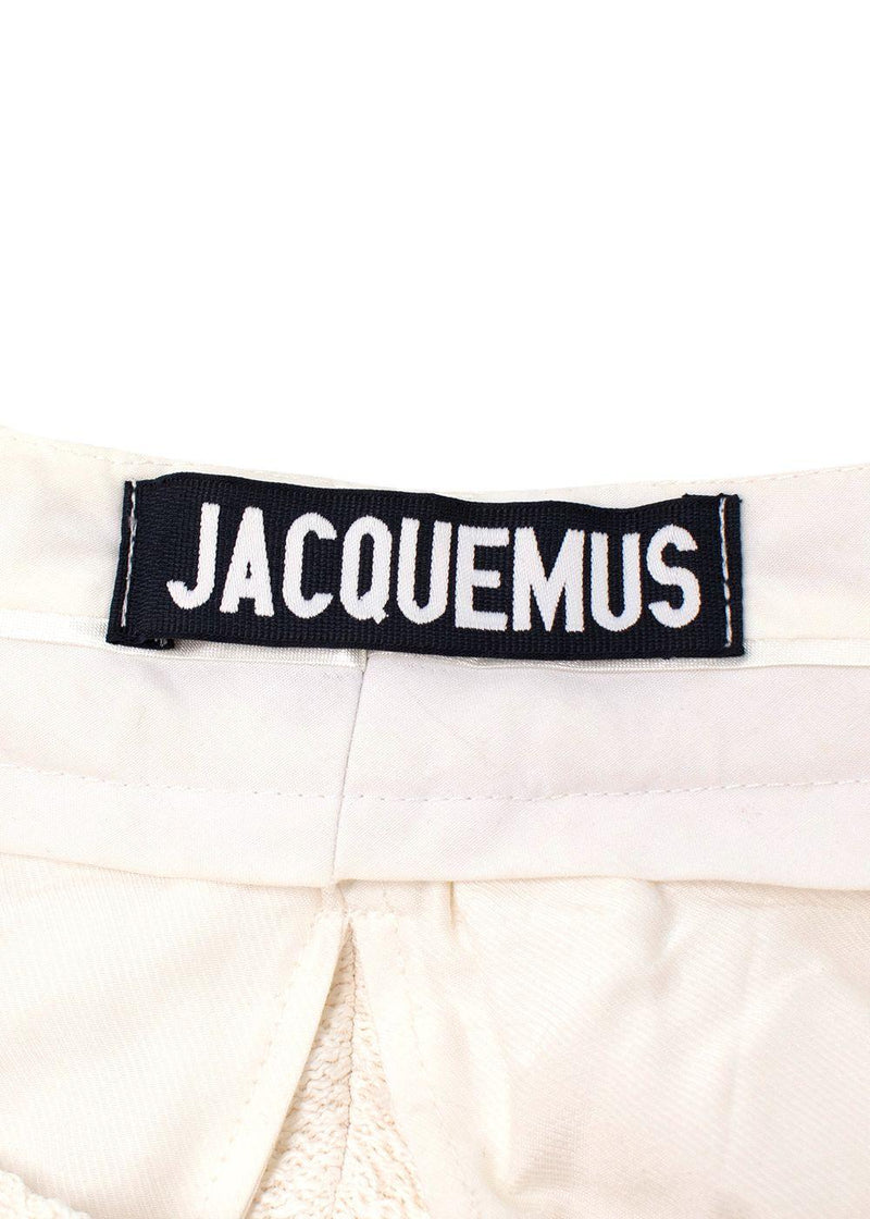 Jacquemus Ivory Boucle Cargo Trousers