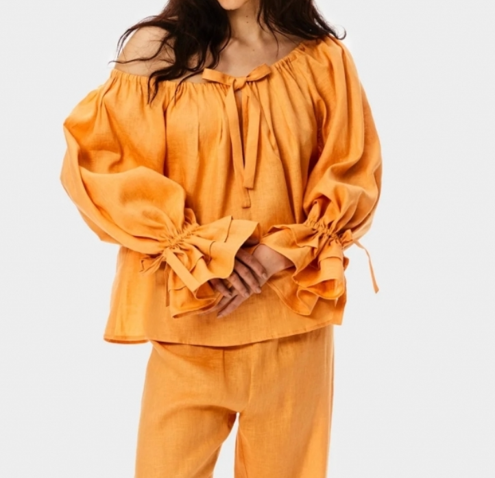 Sleeper Cha-Cha Linen Lounge Blouse