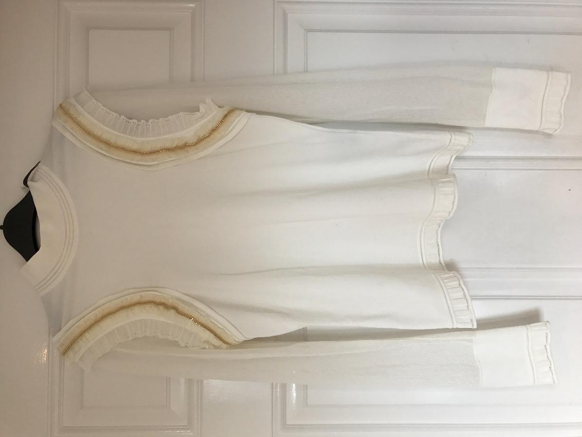 Roberto Cavalli Ruffle Gold Chain Jumper