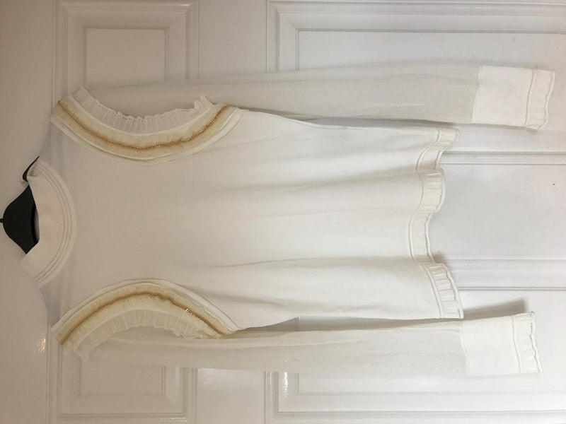 Roberto Cavalli Ruffle Gold Chain Jumper