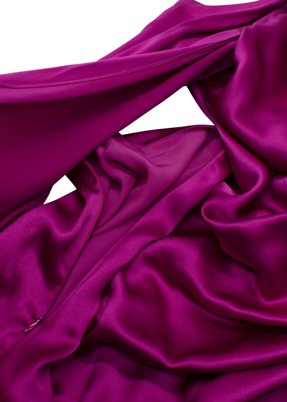 Roksanda Fushia Orien Asymmetrical Silk Draped Gown