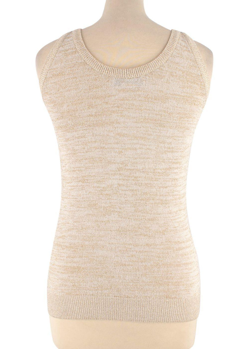 Dolce & Gabbana Golden Beige Cotton-blend Top